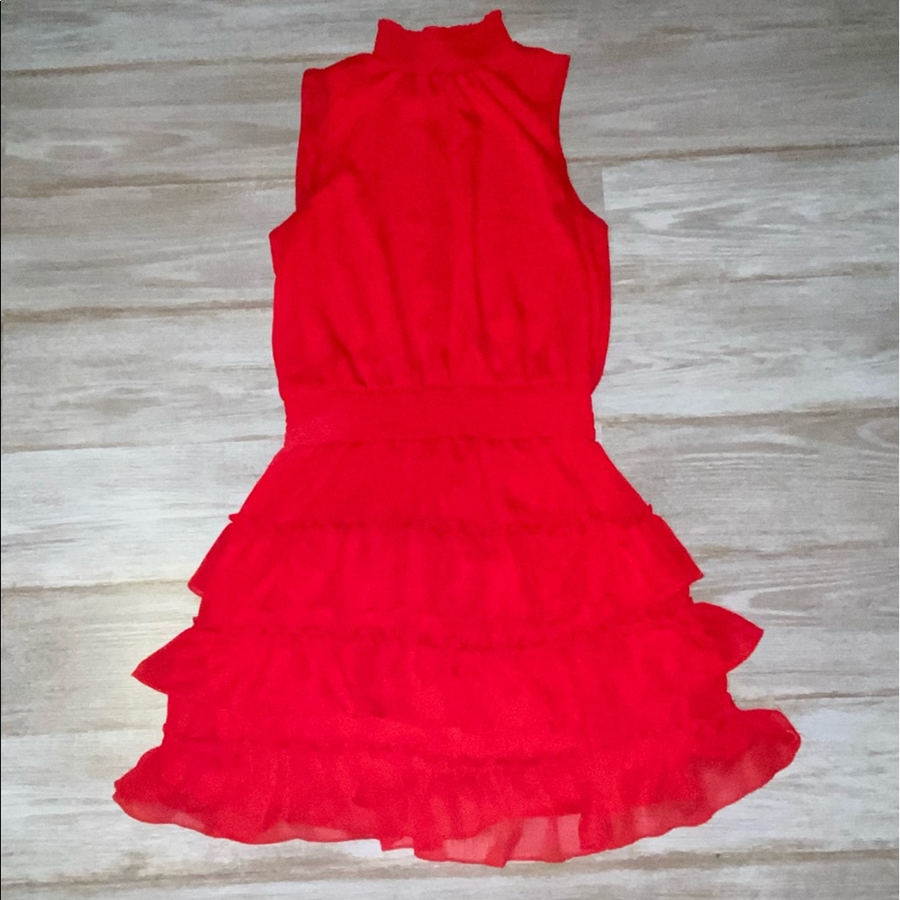 MSK Red Ruffle Dress